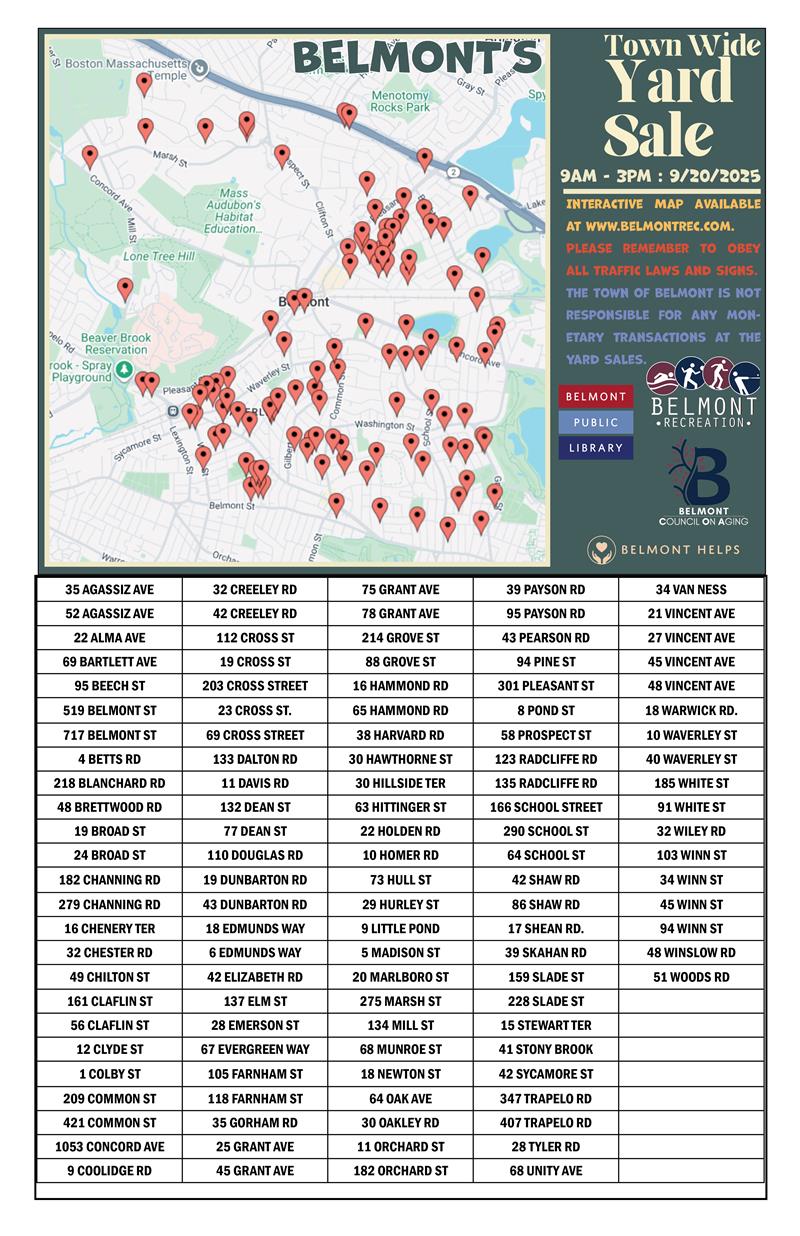 Town Wide Yard Sale Map